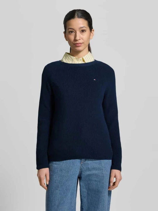 Zdjęcie produktu Regular Fit sweter z czystej bawełny Tommy Hilfiger Granatowy