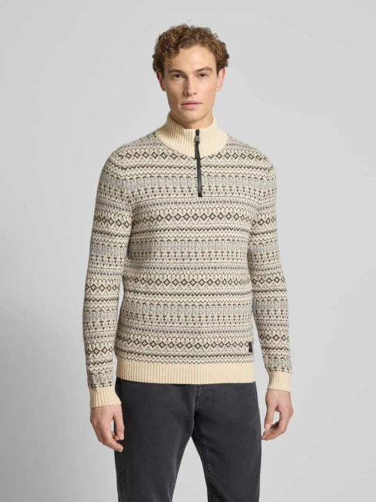 Zdjęcie produktu Sweter z dzianiny o kroju regular fit z czystej wełny Camel Active Złamany biały melanż
