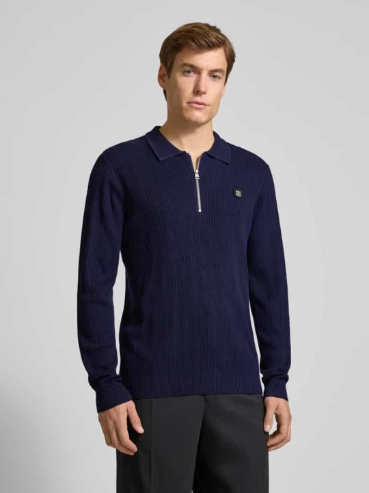 Zdjęcie produktu Regular Fit sweter z dzianiny z mieszanki wełny model 'SASTORO' Hugo Granatowy