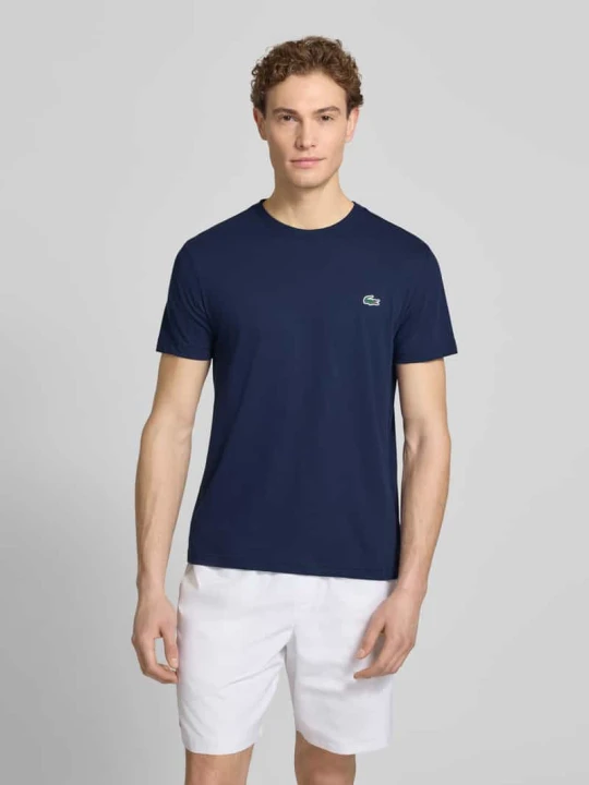 Zdjęcie produktu Regular Fit T-shirt z mieszanki bawełny Lacoste Ciemnoniebieski
