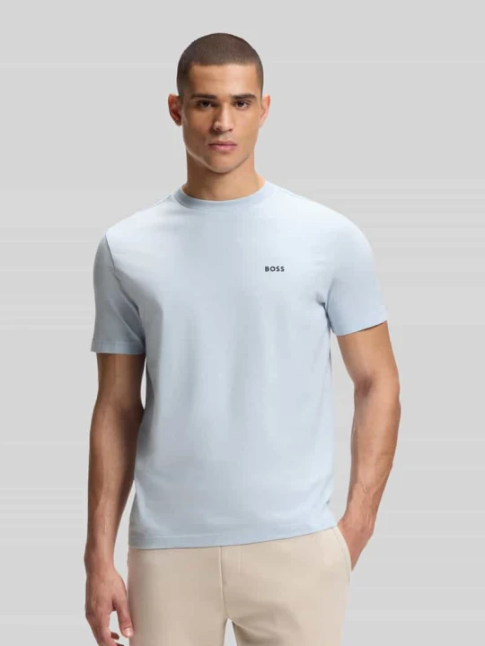 Zdjęcie produktu Regular Fit T-shirt z mieszanki bawełny model 'TEE' Boss Morski