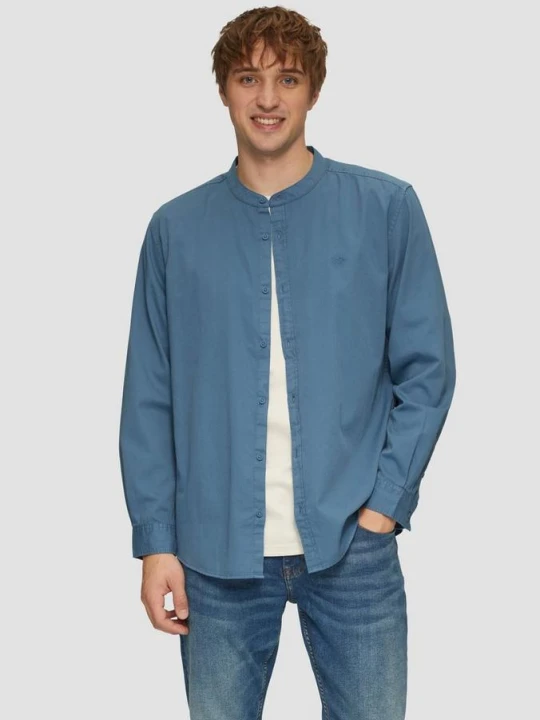 Zdjęcie produktu Regularny krój: sprana koszula z haftem QS niebieski