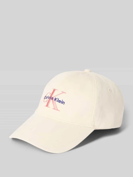 Zdjęcie produktu Regulowana długość czapka z daszkiem z wyhaftowanym logo Calvin Klein Beżowy