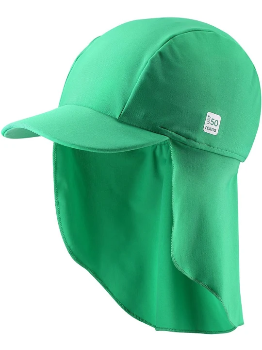 Zdjęcie produktu Reima Czapka "Turtle" w kolorze zielonym z osłoną karku rozmiar: 44-46 cm