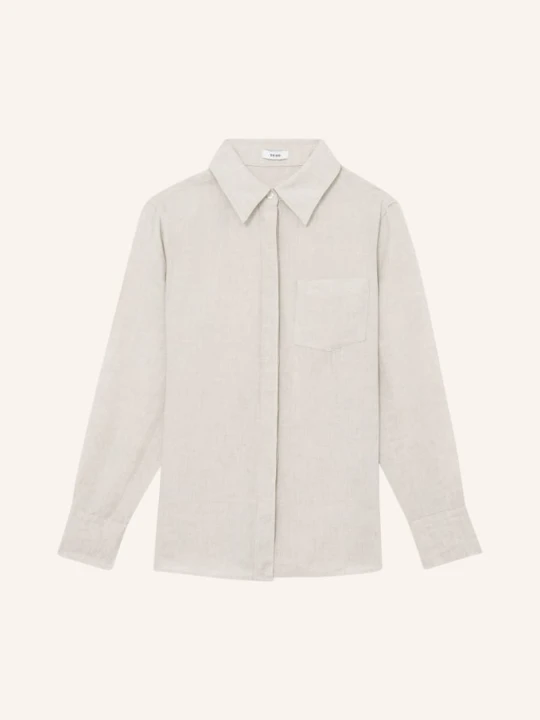 Zdjęcie produktu Reiss Bluzka Belle Z Lnu beige ECRU