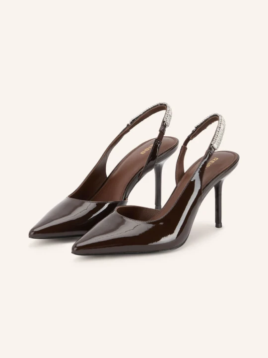 Zdjęcie produktu Reiss Czółenka Typu Slingback Magda Z Kamieniami Ozdobnymi rot CIEMNOCZERWONY