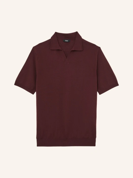 Zdjęcie produktu Reiss Dzianinowa Koszulka Polo Duchie Z Wełny Merynosowej rot CIEMNOBRĄZOWY