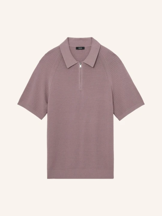 Zdjęcie produktu Reiss Dzianinowa Koszulka Polo Estate lila BRUDNY RÓŻ