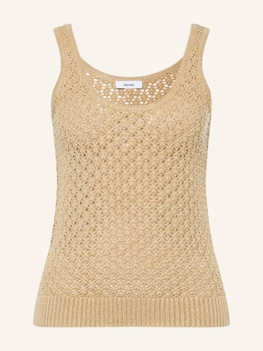 Zdjęcie produktu Reiss Dzianinowy Top Colette Z Lnu beige