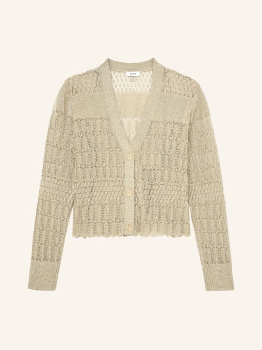 Zdjęcie produktu Reiss Kardigan Suzanne Z Brokatową Przędzą beige ZŁOTY