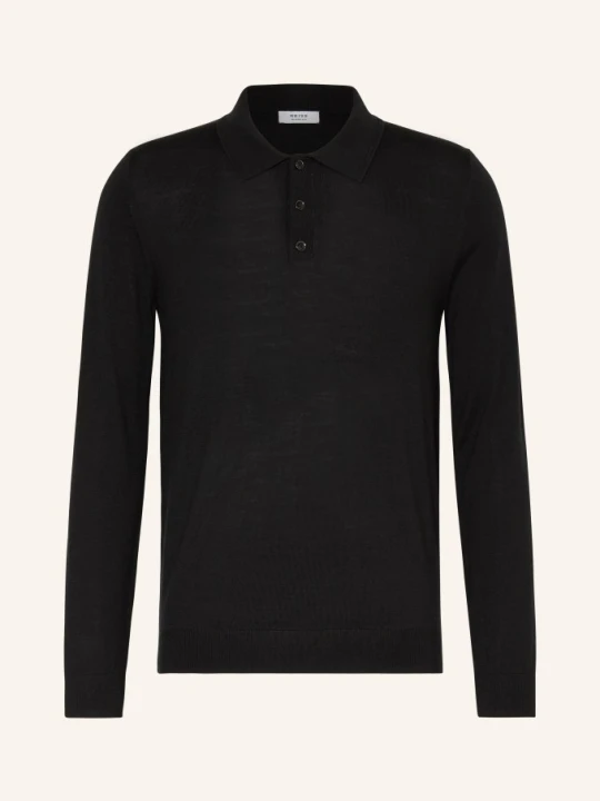 Zdjęcie produktu Reiss Koszulka Polo Z Dzianiny Trafford Z Wełny Merino schwarz CZARNY