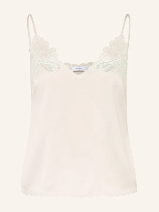 Zdjęcie produktu Reiss Satynowy Top Joanie Z Koronką beige