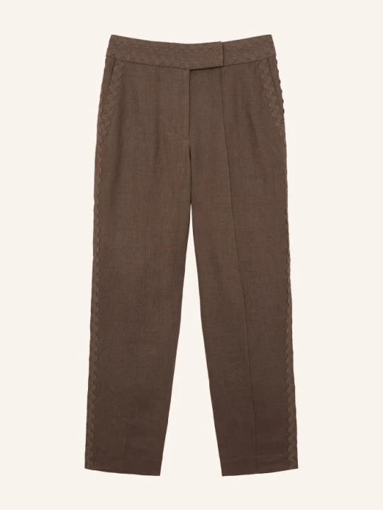 Zdjęcie produktu Reiss Spodnie Chino Mila 7 / 8 Z Lnu braun BRĄZOWY