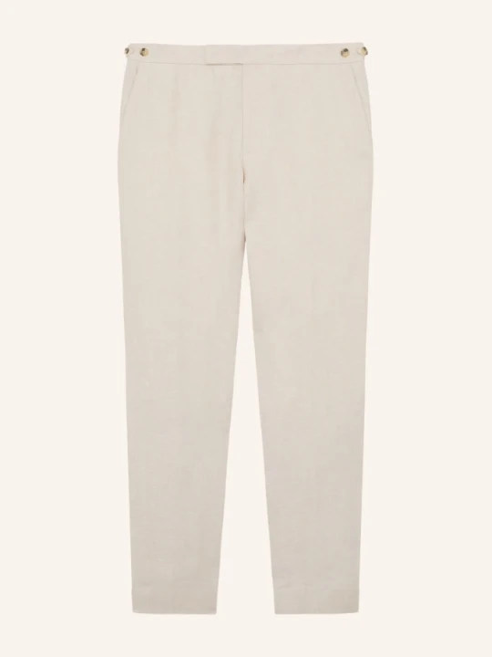 Zdjęcie produktu Reiss Spodnie Lniane Atlantic O Kroju Slim Fit grau BEŻOWY