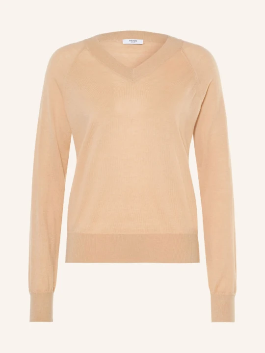 Zdjęcie produktu Reiss Sweter Paris Z Wełny Merynosowej braun JASNOBRĄZOWY