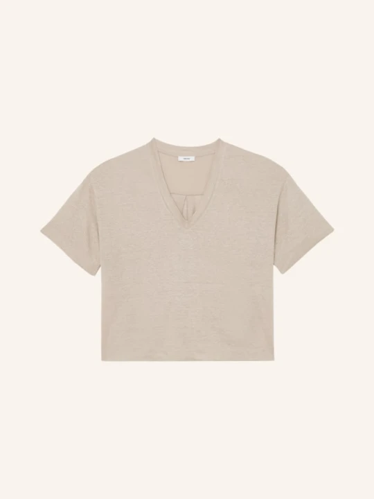 Zdjęcie produktu Reiss T-Shirt Ember Z Lnu beige