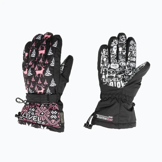 Zdjęcie produktu Rękawice narciarskie dziecięce Level Junior ninja pink Czarny