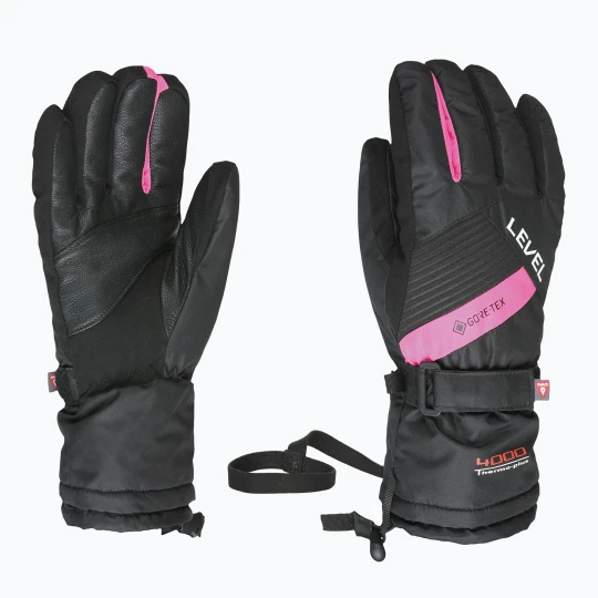 Zdjęcie produktu Rękawice narciarskie dziecięce Level Warmster Jr Gore-Tex fucsia Czarny