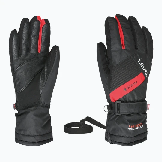 Zdjęcie produktu Rękawice narciarskie dziecięce Level Warmster Jr Gore-Tex red Czarny