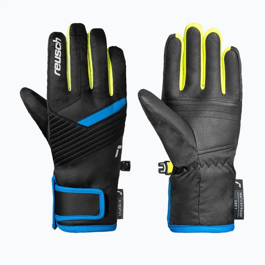 Zdjęcie produktu Rękawice narciarskie dziecięce Reusch Dan R-Tex XT Junior blck / bril blu / safety yell Czarny