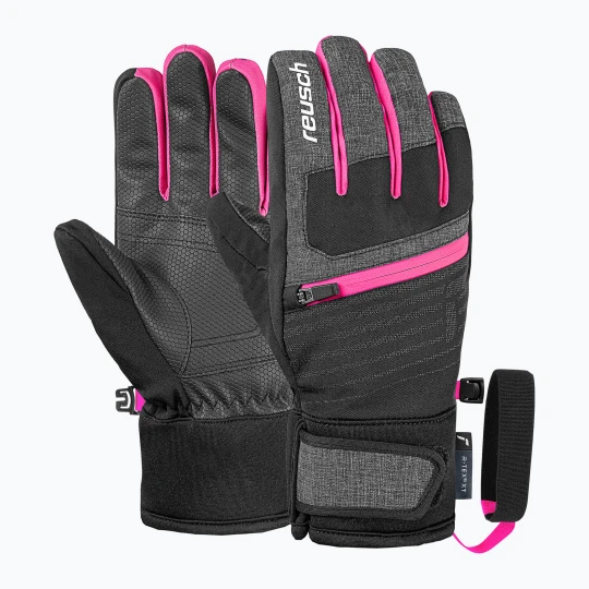 Zdjęcie produktu Rękawice narciarskie dziecięce Reusch Leo R-Tex XT black / black melange / pink glo