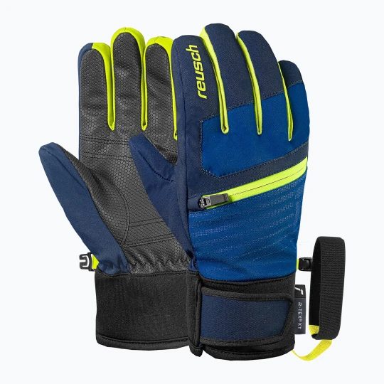 Zdjęcie produktu Rękawice narciarskie dziecięce Reusch Leo R-Tex XT black / imperial blue / safety yellow Granatowy