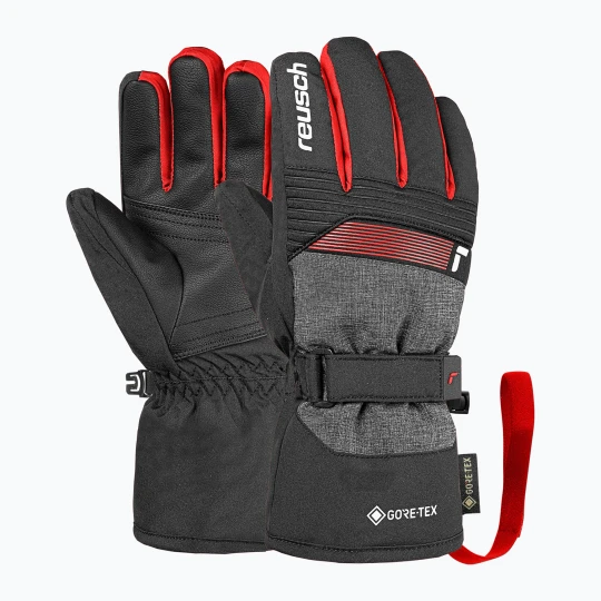 Zdjęcie produktu Rękawice narciarskie dziecięce Reusch Rocket GORE-TEX black / black melange / fire red