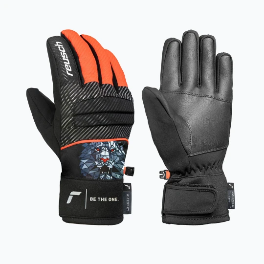 Zdjęcie produktu Rękawice narciarskie dziecięce Reusch Warrior R-Tex XT Junior blck / silver / fluo red Czarny
