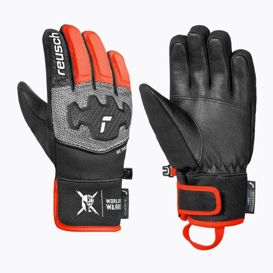 Zdjęcie produktu Rękawice narciarskie dziecięce Reusch Worldcup Warrior Prime R-Tex XT black / silver / fluo red