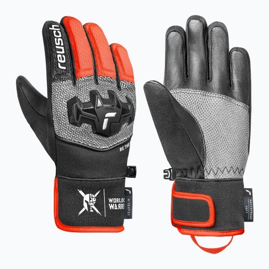Zdjęcie produktu Rękawice narciarskie dziecięce Reusch Worldcup Warrior R-Tex XT Junior black / silver / fluo red