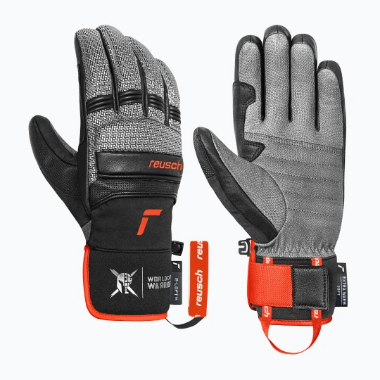 Zdjęcie produktu Rękawice narciarskie męskie Reusch Alpine Master black/silver/fluo red Szary