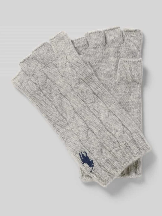 Zdjęcie produktu Rękawiczki bez palców z mieszanki wełny i kaszmiru Polo Ralph Lauren Średnioszary