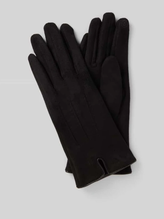 Zdjęcie produktu Rękawiczki o kroju slim fit z ozdobnymi szwami EEM Czarny