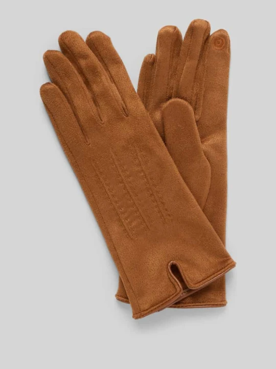 Zdjęcie produktu Rękawiczki o kroju slim fit z ozdobnymi szwami EEM Koniakowy