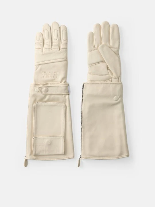 Zdjęcie produktu Rękawiczki pięciopalcowe MM6 Maison Margiela mleczny