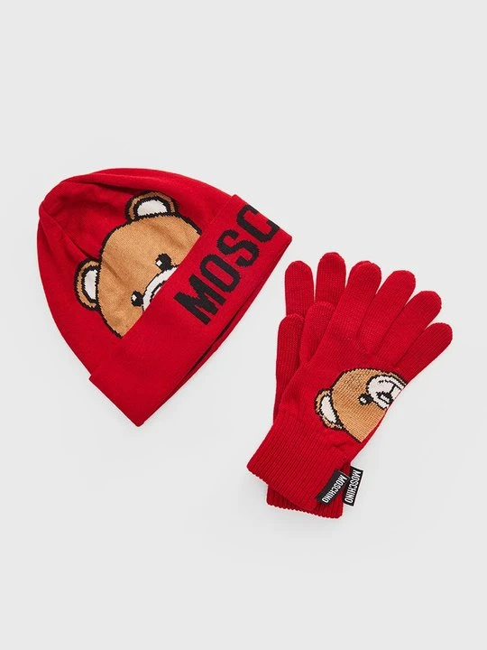 Zdjęcie produktu Rękawiczki pięciopalcowe MOSCHINO czerwony