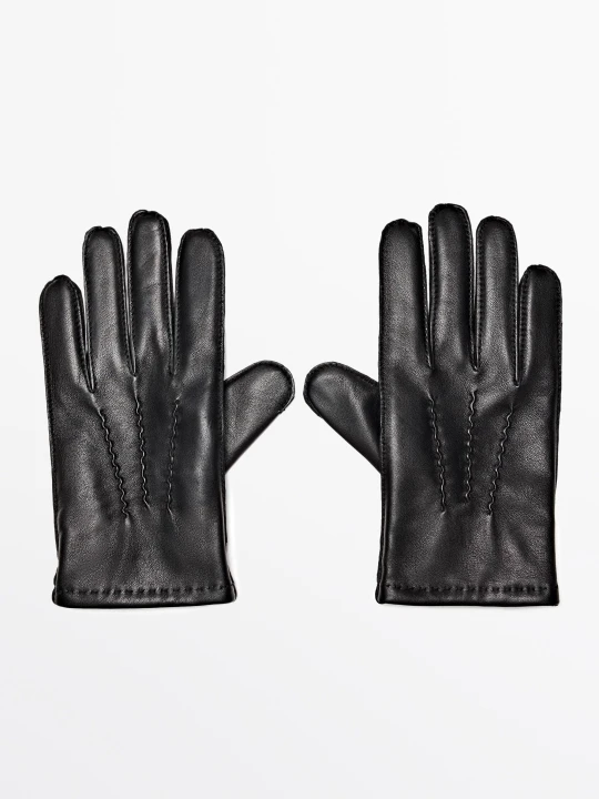 Zdjęcie produktu Rękawiczki — Skóra Nappa - Czarny - Massimo Dutti - Male
