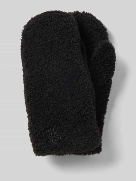 Zdjęcie produktu Rękawiczki jednopalcowe w imitacji futerka model 'BEATRIS' Hugo Czarny