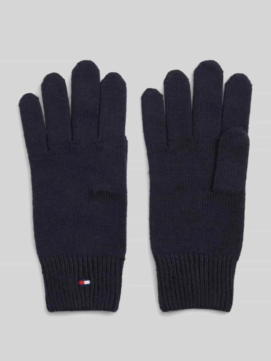 Zdjęcie produktu Rękawiczki z mieszanki bawełny z dodatkiem wełny Tommy Hilfiger Granatowy