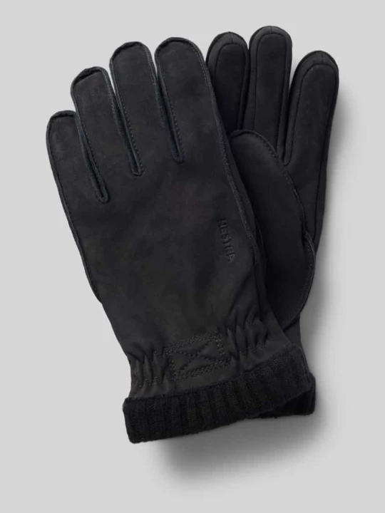 Zdjęcie produktu Rękawiczki z naturalnej skóry model 'Joar Nubuck' Hestra czarny