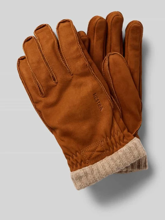 Zdjęcie produktu Rękawiczki z naturalnej skóry model 'Joar Nubuck' Hestra Koniakowy