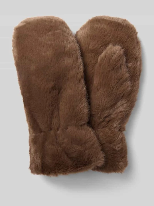 Zdjęcie produktu Rękawiczki ze sztucznego futra model 'WOLFIE' B.Young Ciemnobrązowy