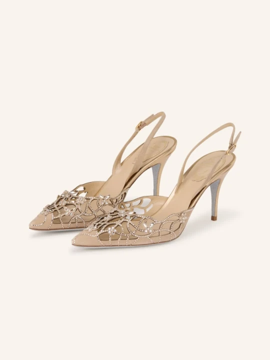Zdjęcie produktu Rene Caovilla Czółenka Slingpumps Eden Z Kamieniami Ozdobnymi beige