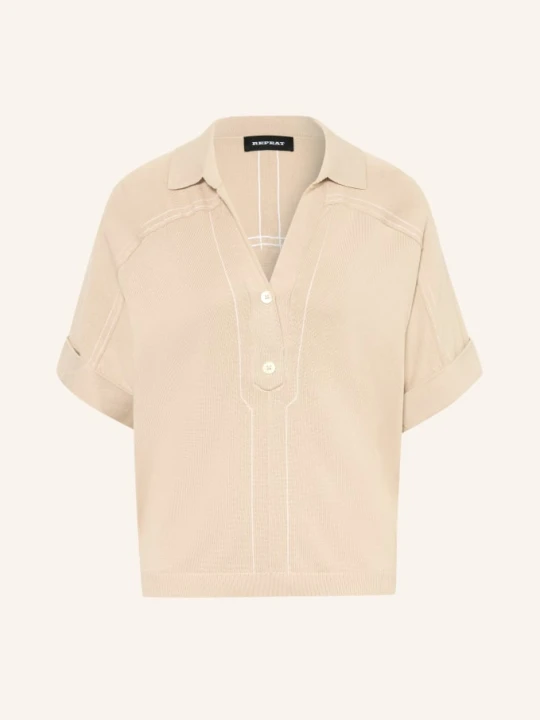 Zdjęcie produktu Repeat Dzianinowa Koszulka Polo beige