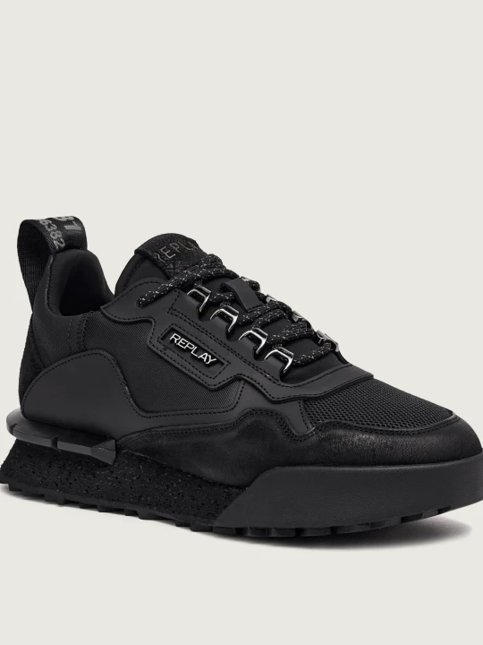 Zdjęcie produktu Replay Skórzane sneakersy Field Mod D | zamsz czarny