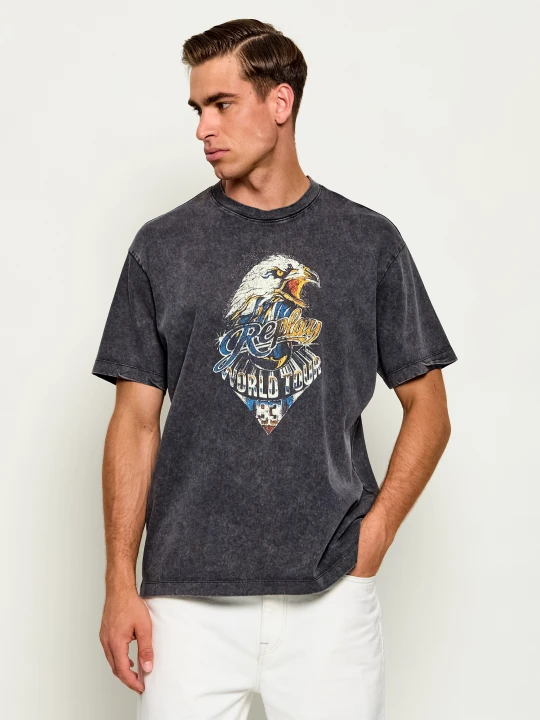 Zdjęcie produktu Replay T-shirt Fearless World Tour | Regular Fit czarny