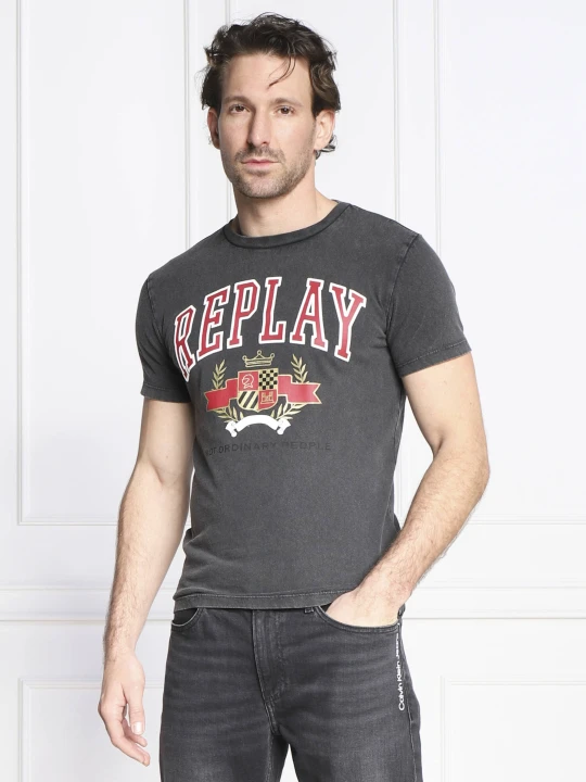 Zdjęcie produktu Replay T-shirt MURBLE | Regular Fit grafitowy