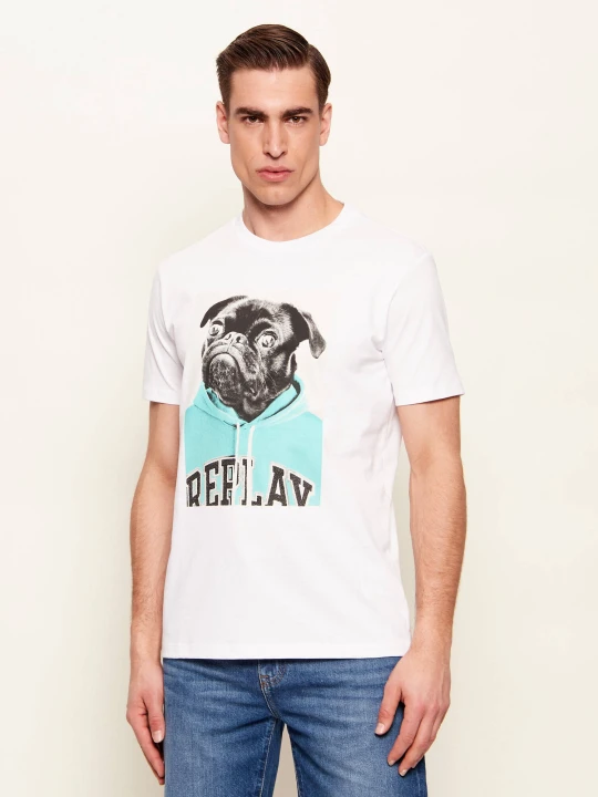Zdjęcie produktu Replay T-shirt Open End Dry Hand | Regular Fit biały