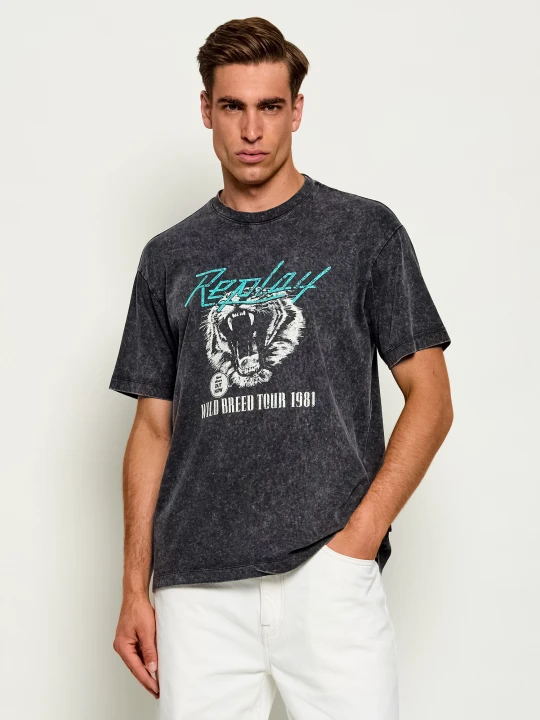 Zdjęcie produktu Replay T-shirt Wild Breed Tour 1981 | Regular Fit czarny