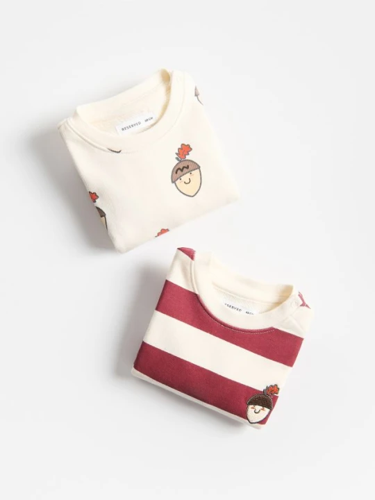 Zdjęcie produktu Reserved - Bawełniana bluza 2 pack - złamana biel